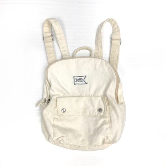 cream canvas backpack